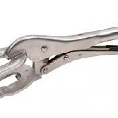 Self-locking adjustable pliers with fork jaws